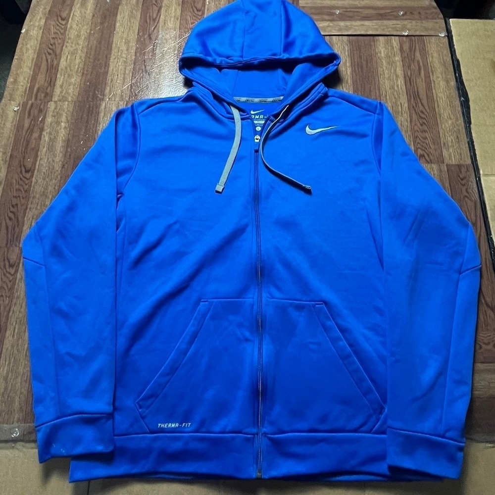 Nike Blue Therma-Fit Tech Running Train Hoodie Large